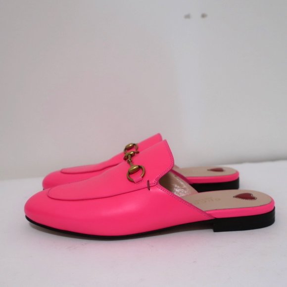 Gucci Princetown Loafer Mules Neon Pink Leather - Picture 6 of 12